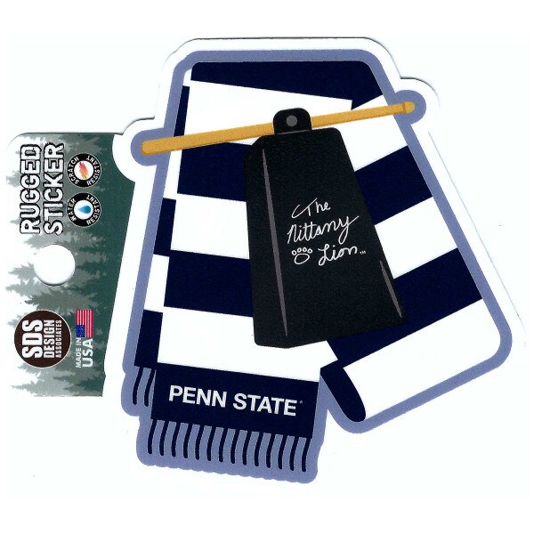 Penn State scarf and cowbell rugged sticker